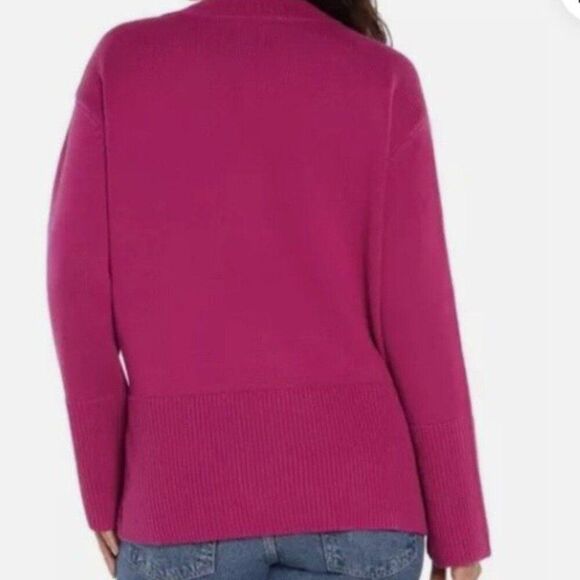 GAP Crew Neck Cotton Sweater Sz XL 16 Fuchsia Pink Shirt Knit Top Side Slits NWT - Picture 5 of 12